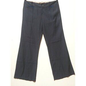Burning Torch Womens Wide Leg Pants Sz 12 Blue Mid-Rise cotton rayon NEVER USED